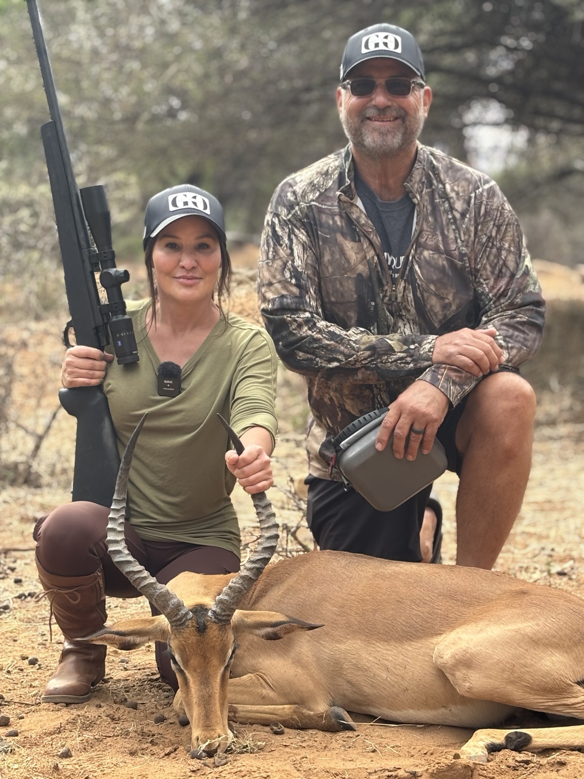 Carmen Wall and John Wilson with an impala · TQ Safaris 102