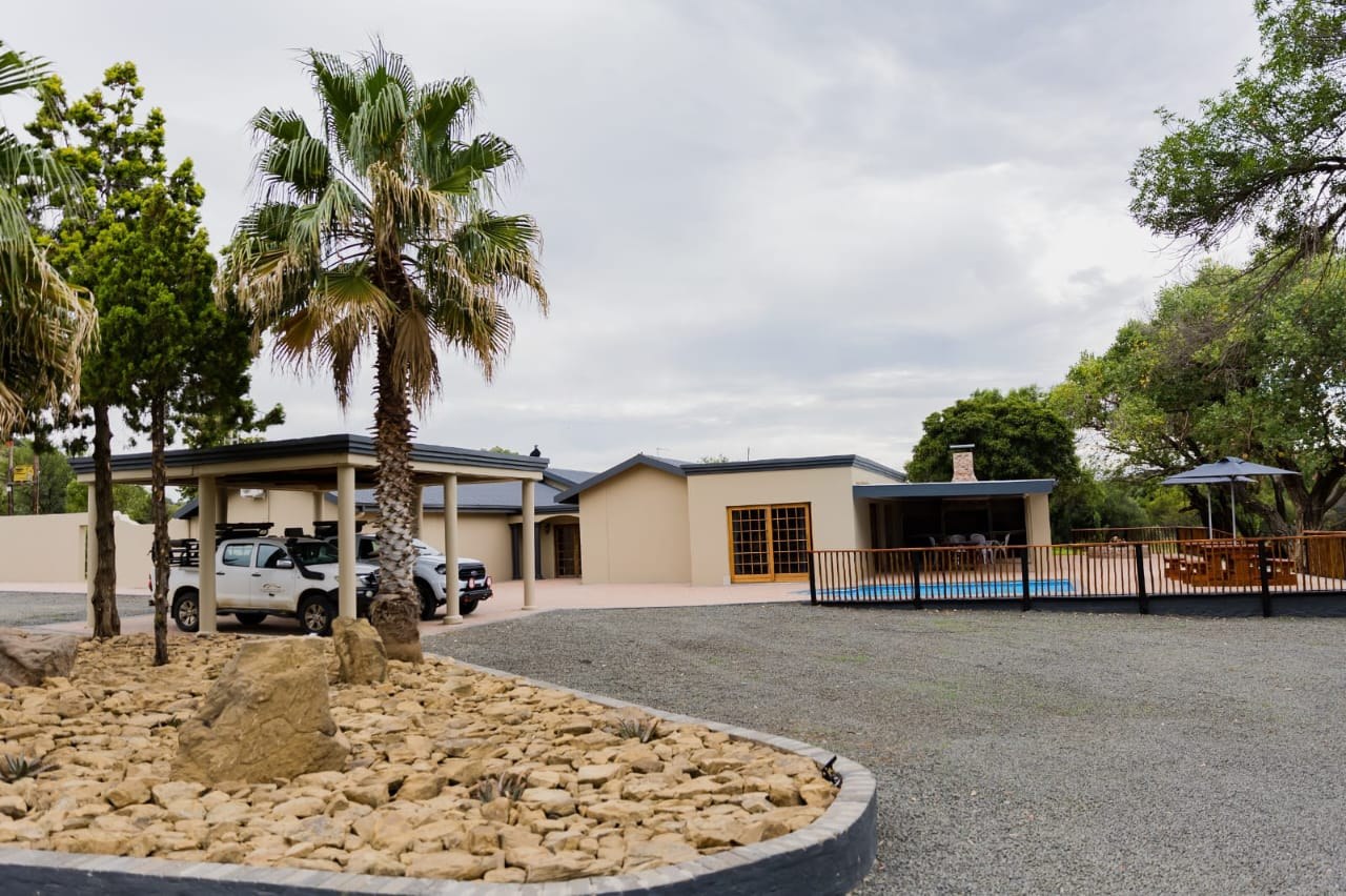 Lodge exterior and arrival area