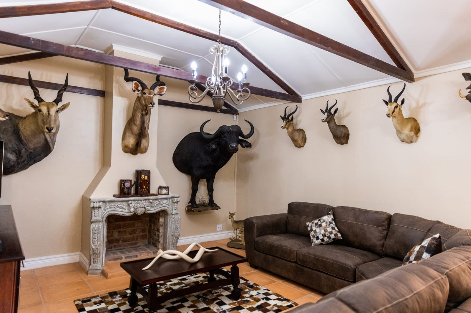 Lounge and fireplace