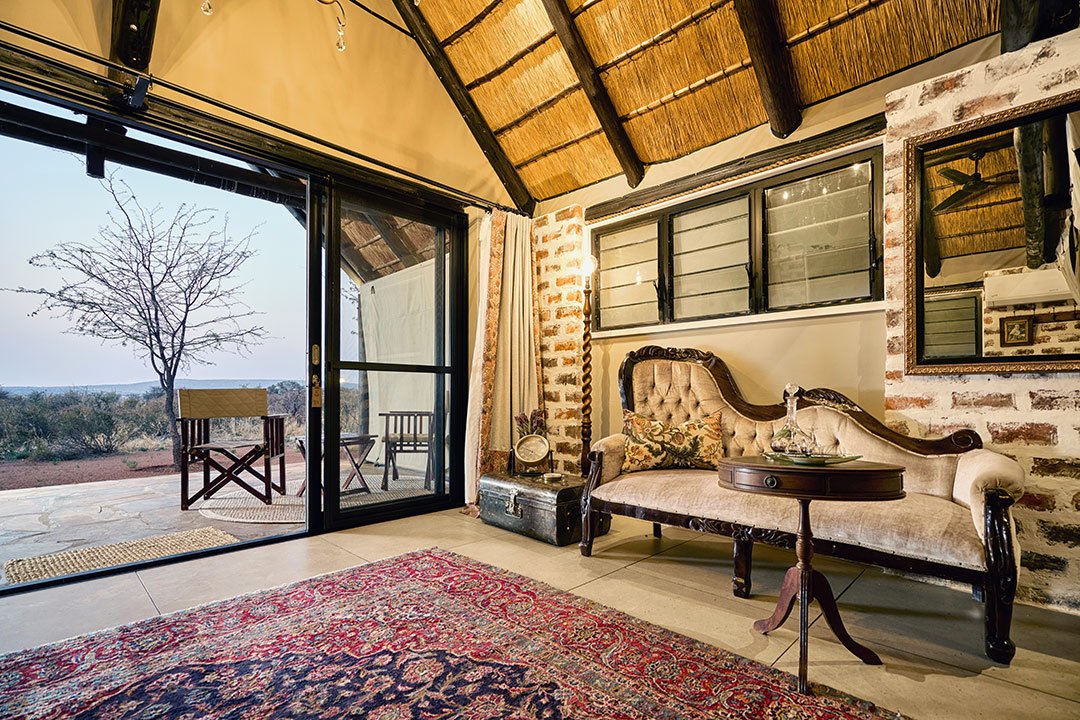 A private lounge opening onto the landscape